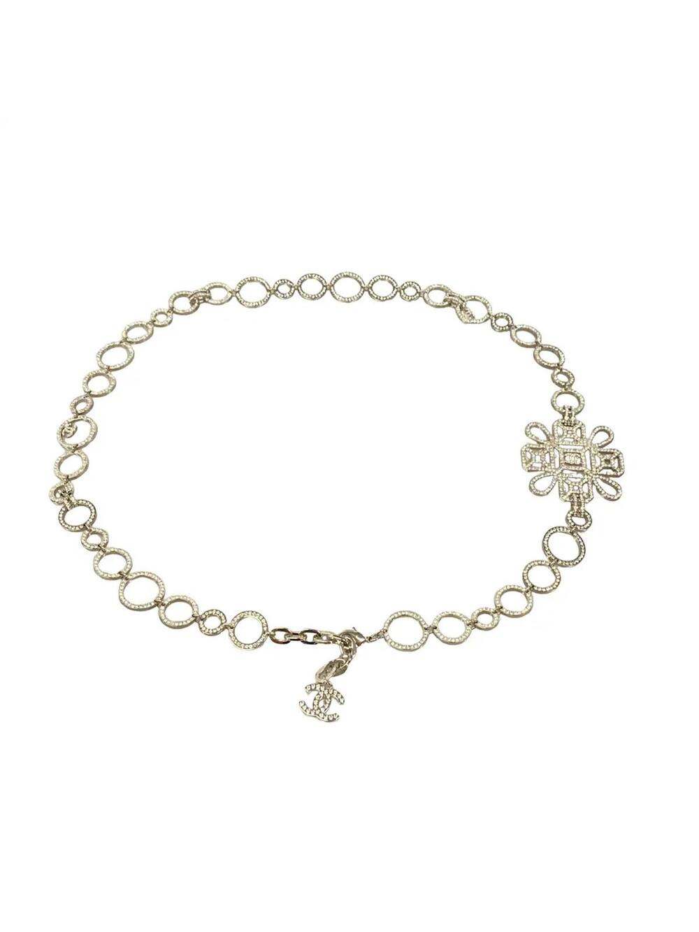 Chanel Silver Hardware Rhinestones Belt #292810C23B